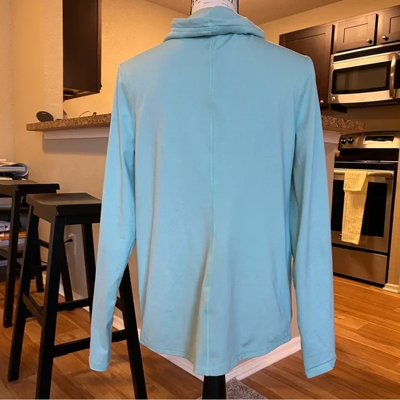 Victoria’s Secret VSX Sport Cowl Neck Tunic Teal with Black Lettering - Picture 3 of 3